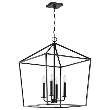 Nuvo Emma 4-Light Large Pendant - Matte Black Finish 60/7942